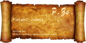 Pataki Zseni névjegykártya
